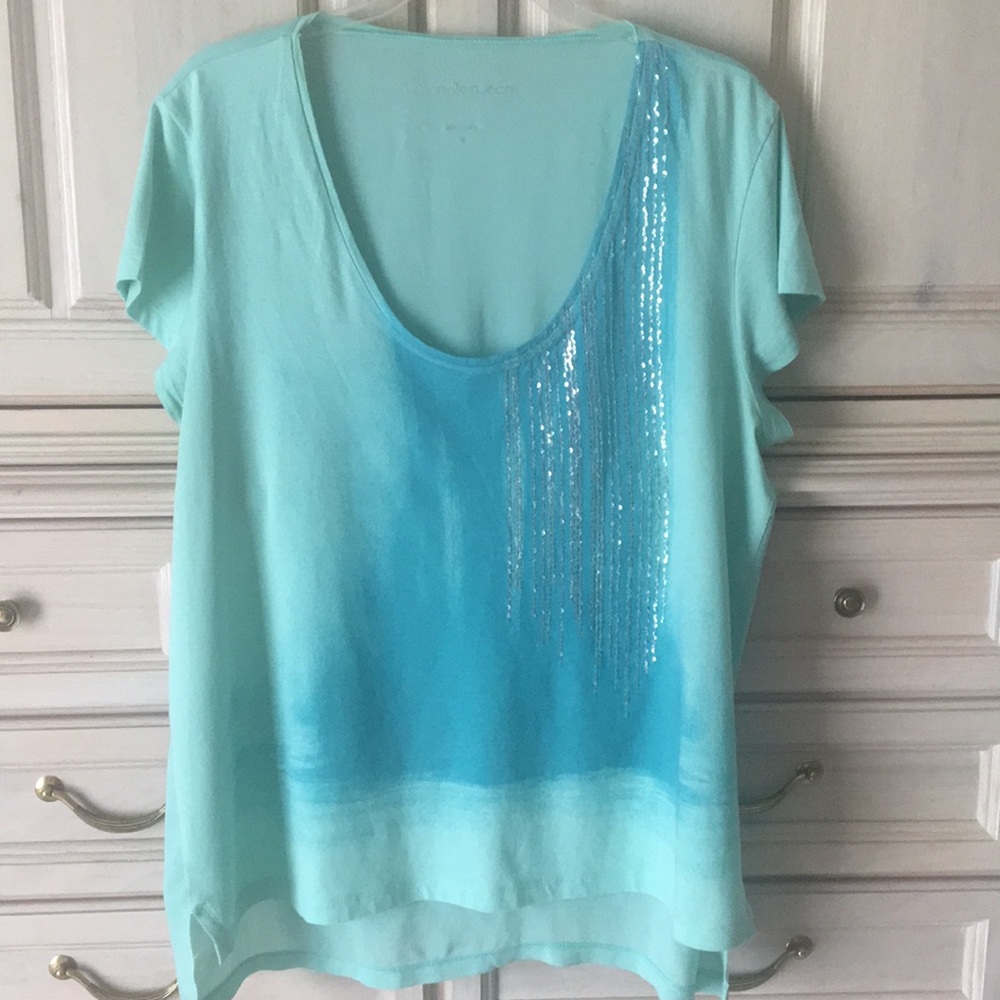 Calvin Klein Jeans top with silver sequin detail